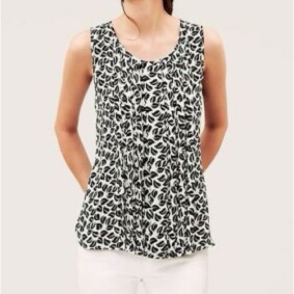 Ann Taylor LOFT Leaf Print Business Top